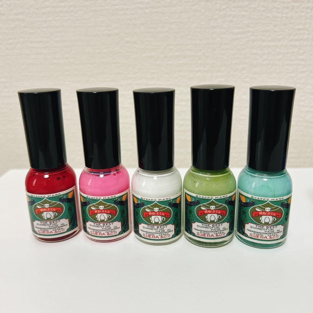 胡粉ネイル 9本セット + スーパーコート、除光液