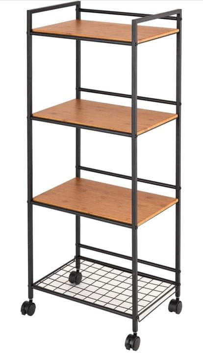 【新品未使用】キッチンワゴン ブラック :幅43×奥行29.5×高さ105cm