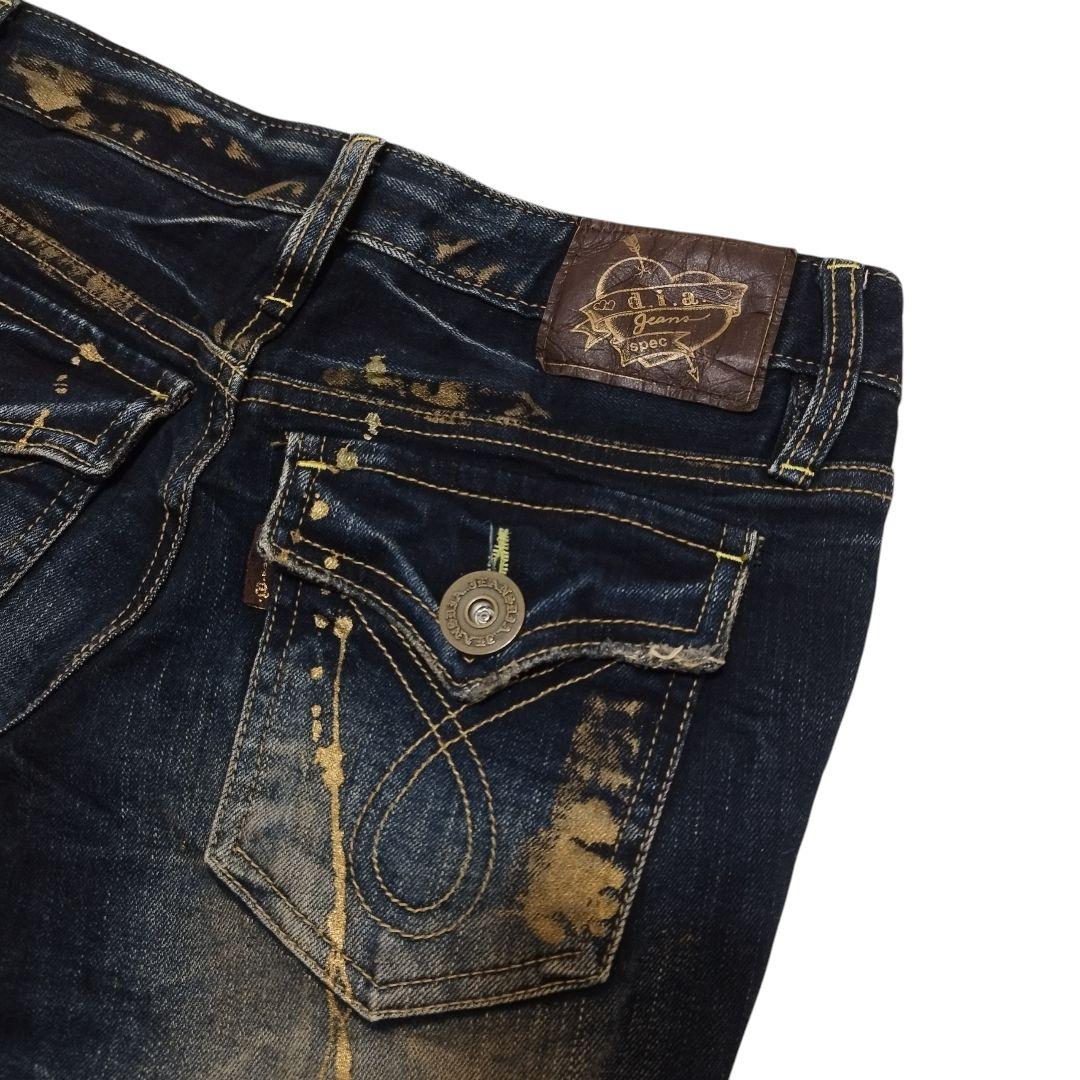 d.i.a ゴールドラメ ストレッチ フレア デニム パンツ 平成 ギャル 古着