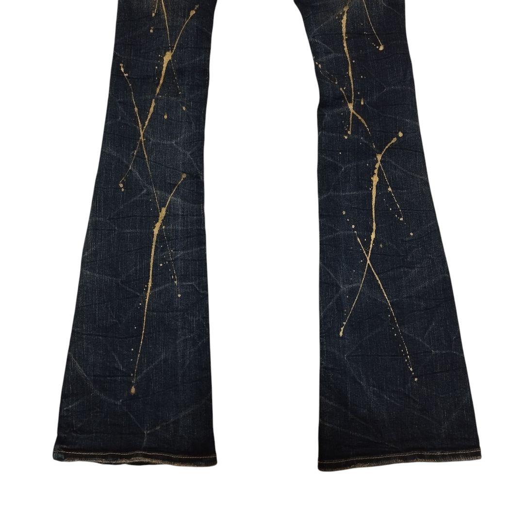d.i.a ゴールドラメ ストレッチ フレア デニム パンツ 平成 ギャル 古着