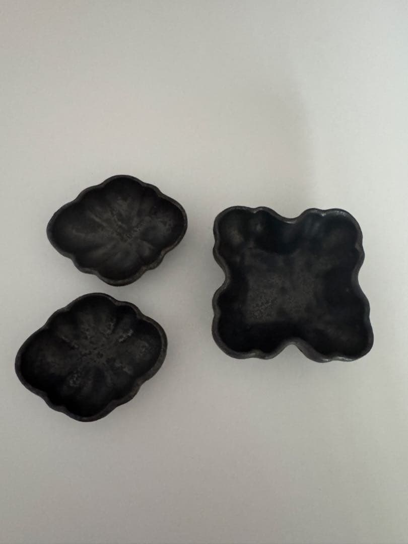 【安福由美子さん】錆F深小鉢(1枚)＋錆木瓜深豆皿(2枚)