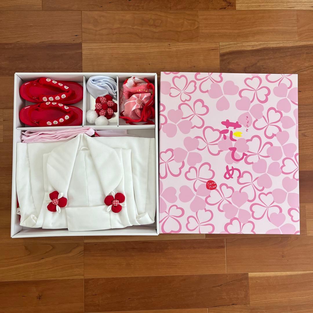 七五三 着物 3歳 女の子 被布セット 京都花ひめ 赤地着物