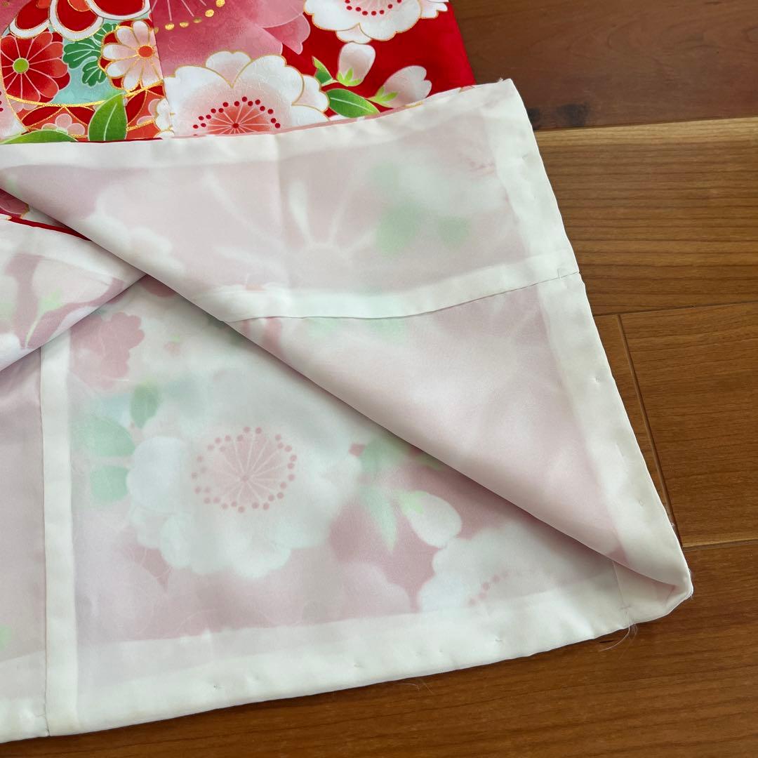 七五三 着物 3歳 女の子 被布セット 京都花ひめ 赤地着物