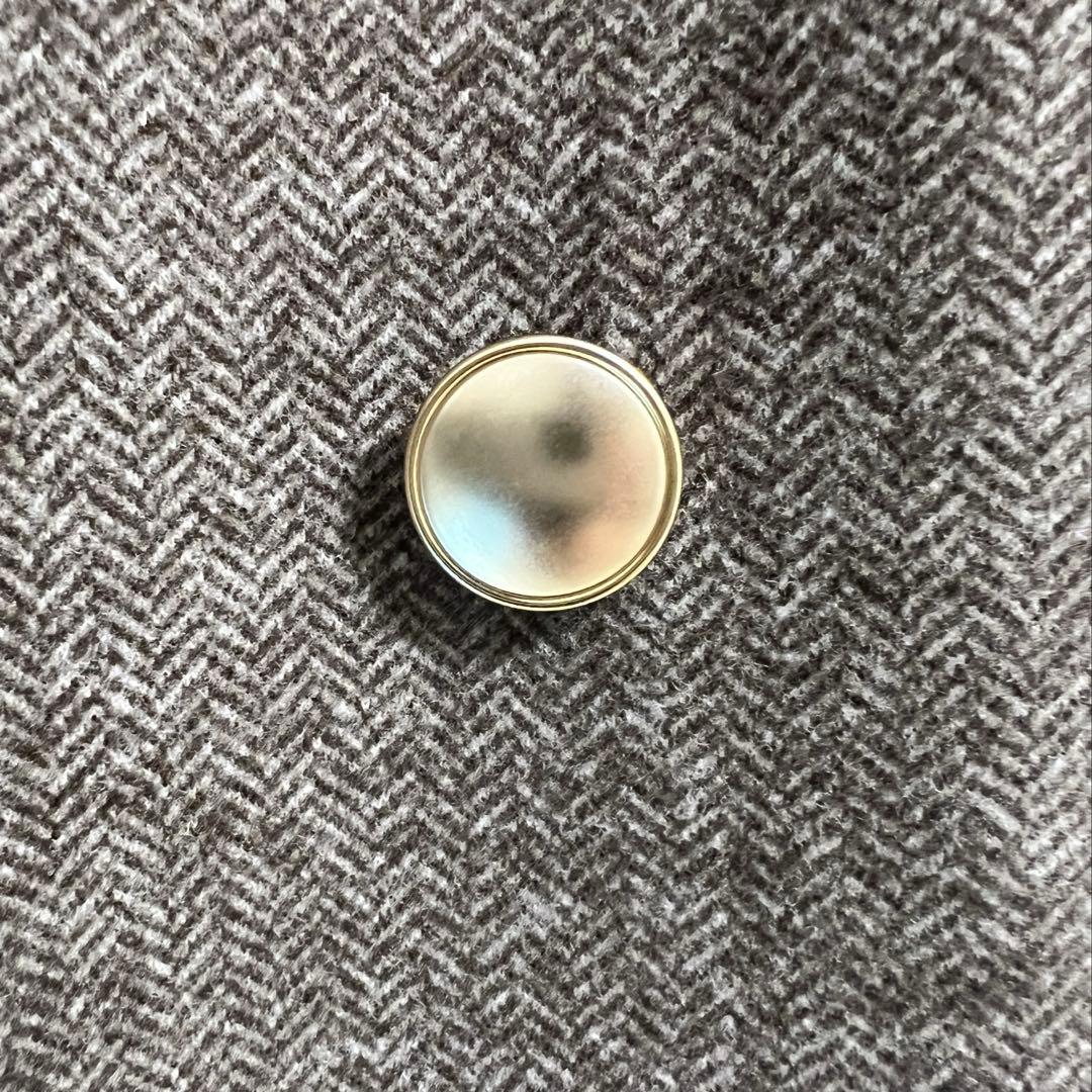 【美品】GLOBAL WORK 軽やかストレッチ衿2WAYコート　ヘリンボーン