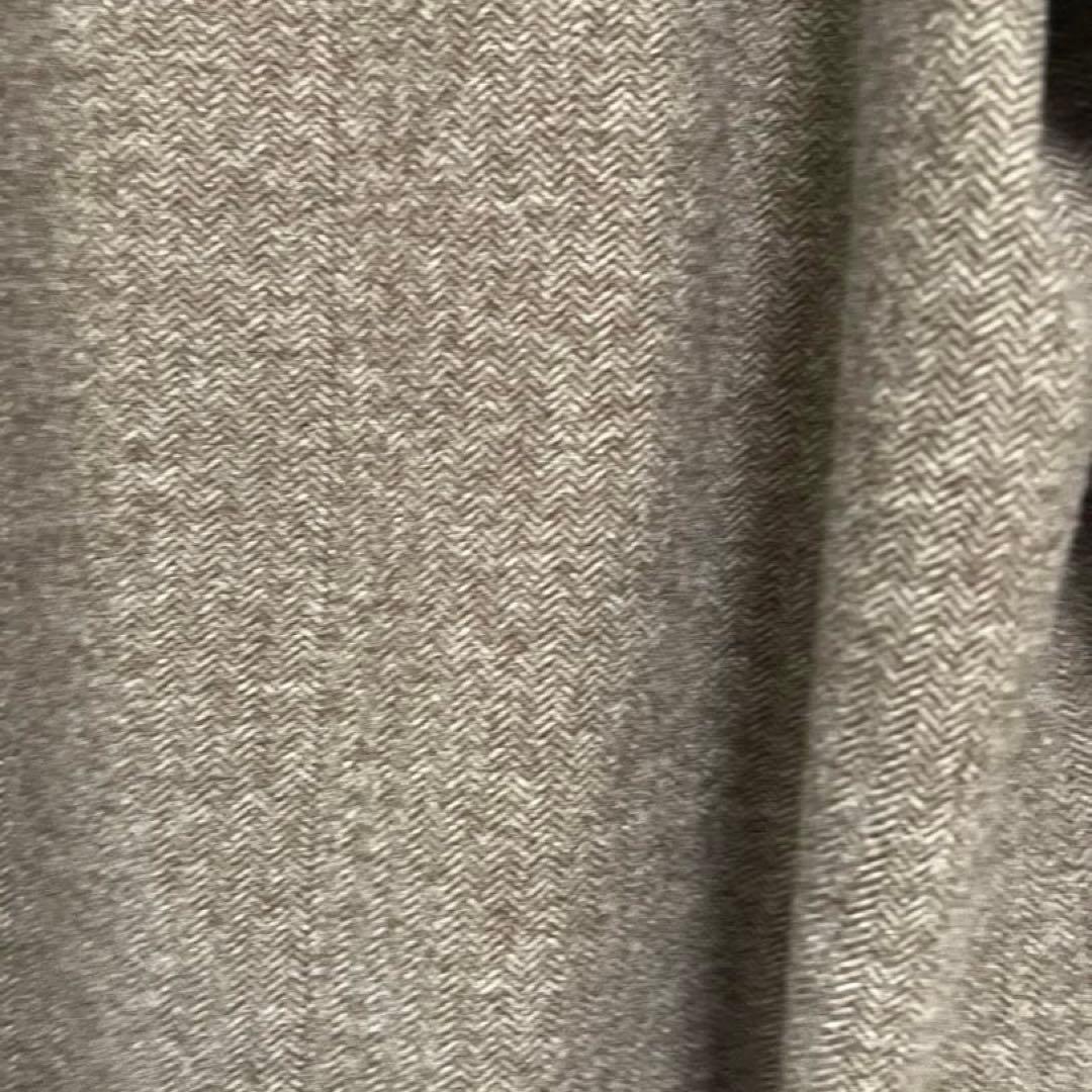 【美品】GLOBAL WORK 軽やかストレッチ衿2WAYコート　ヘリンボーン