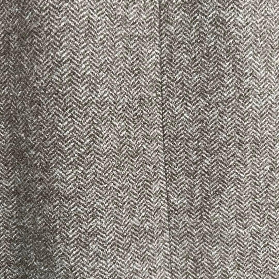 【美品】GLOBAL WORK 軽やかストレッチ衿2WAYコート　ヘリンボーン