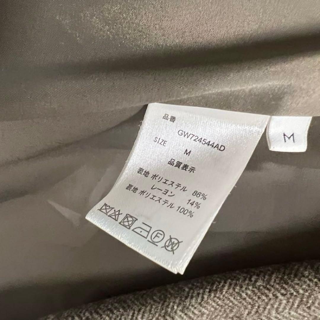 【美品】GLOBAL WORK 軽やかストレッチ衿2WAYコート　ヘリンボーン