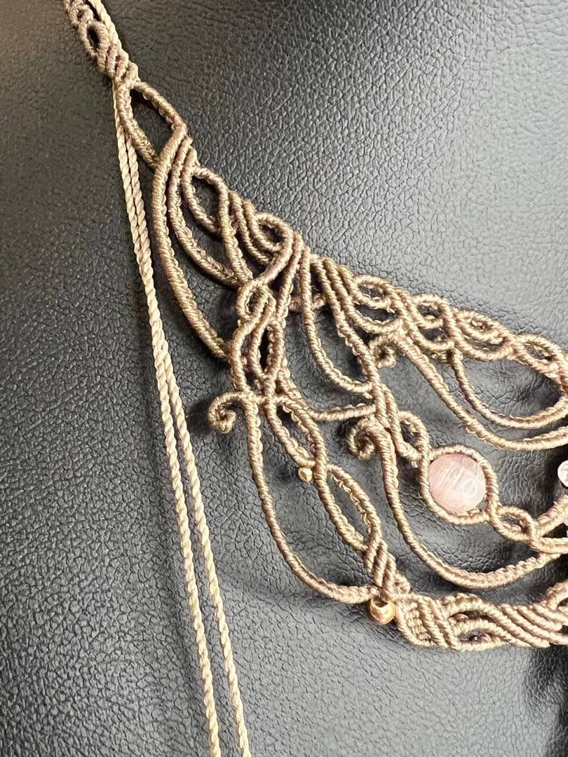 【handmade】マクラメ× アメトリン × アメシスト ネックレス