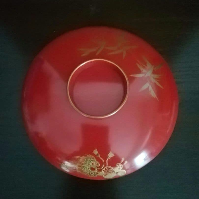 漆工芸　朱漆　金蒔絵　盃⑤　江戸から明治時代　七組盃のひとつ
