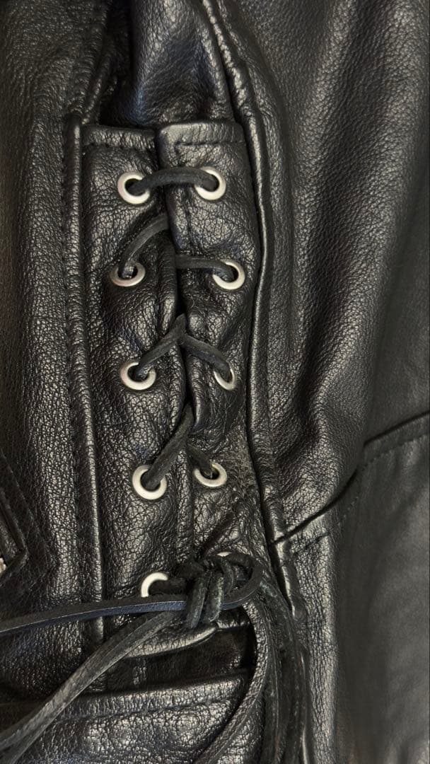 美品『オールセインツ』ダブルライダースジャケット/羊革/ベルト/UK8/黒