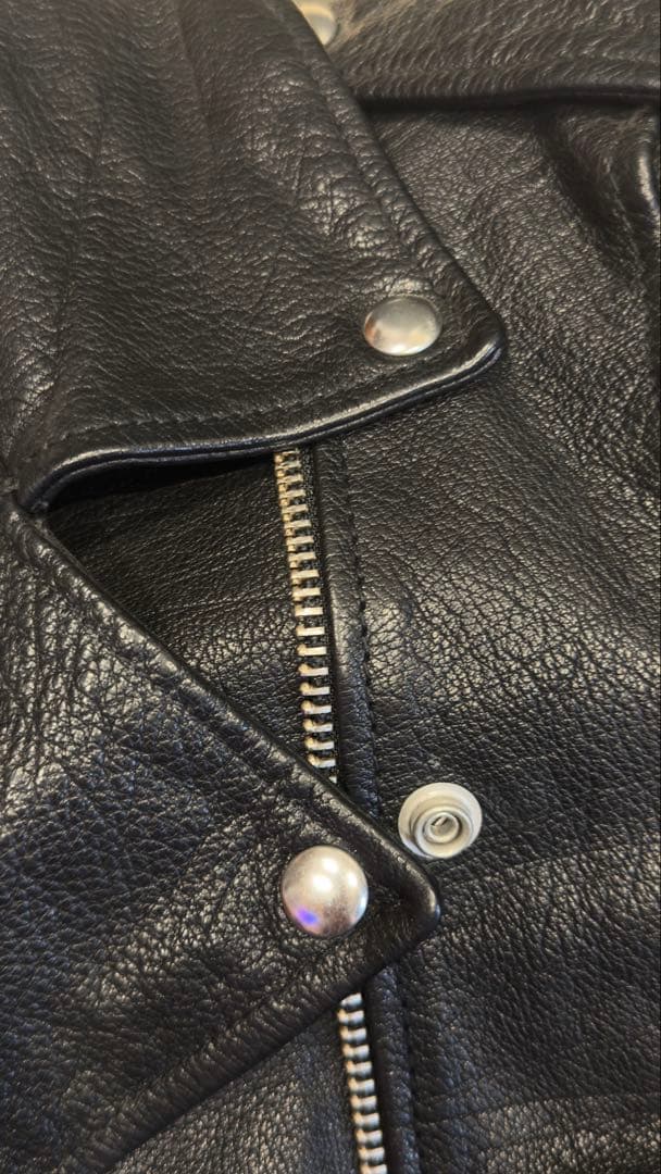 美品『オールセインツ』ダブルライダースジャケット/羊革/ベルト/UK8/黒