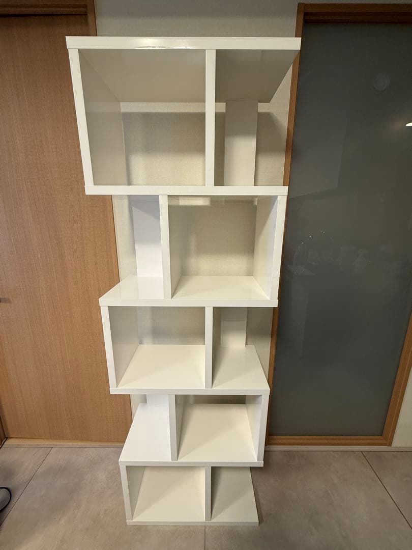 ディスプレイラック 棚 s字 白 5段