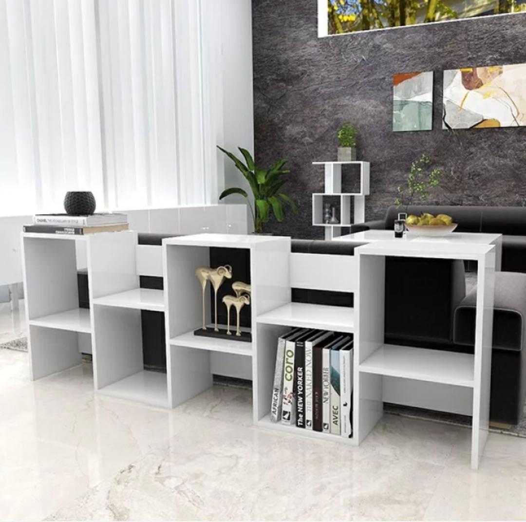 ディスプレイラック 棚 s字 白 5段