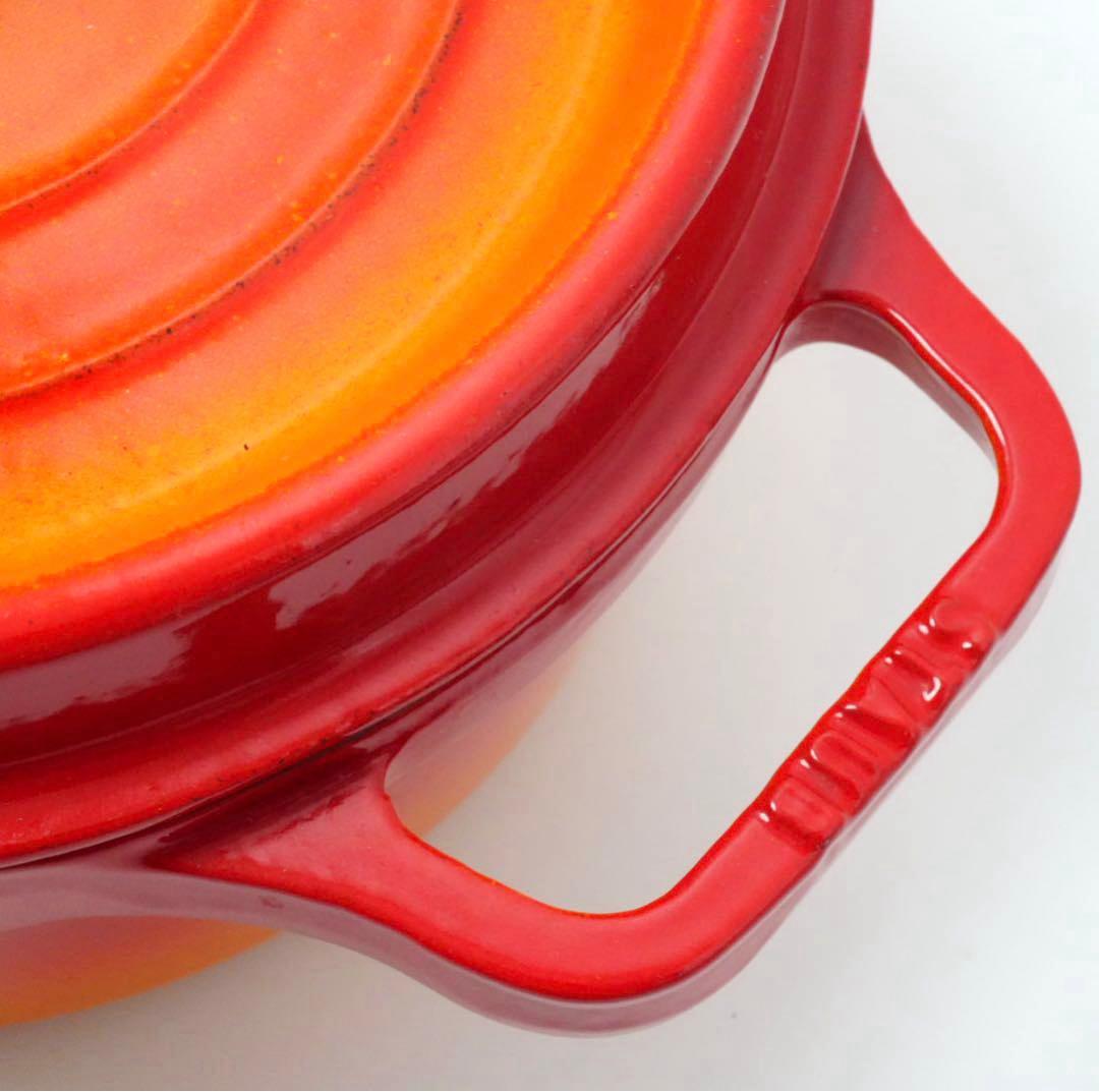 【希少】ストウブ ピコココット ラウンド 22cm オレンジ ビンテージ