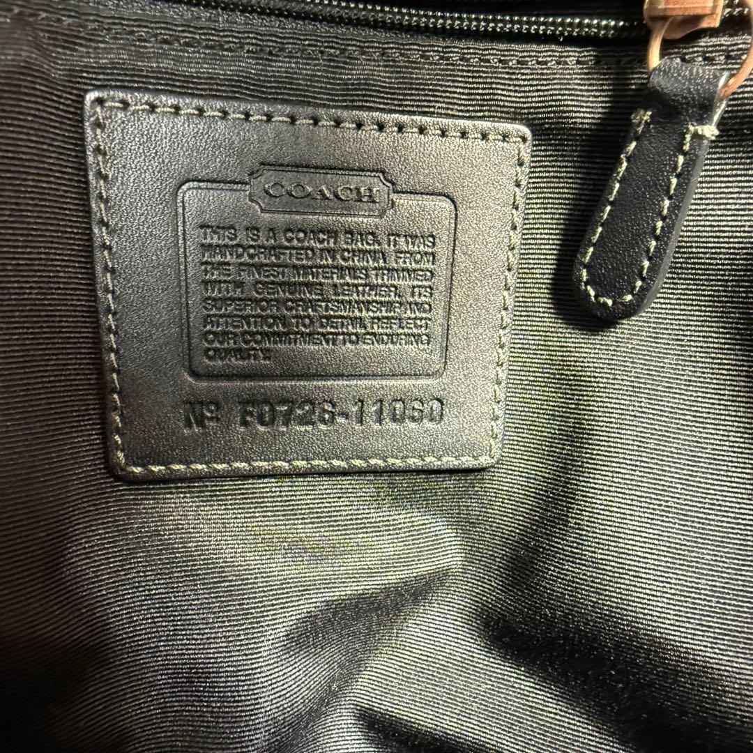 コーチ トートバッグ ターンロック シグネチャー レザー ゴールド金具 黒