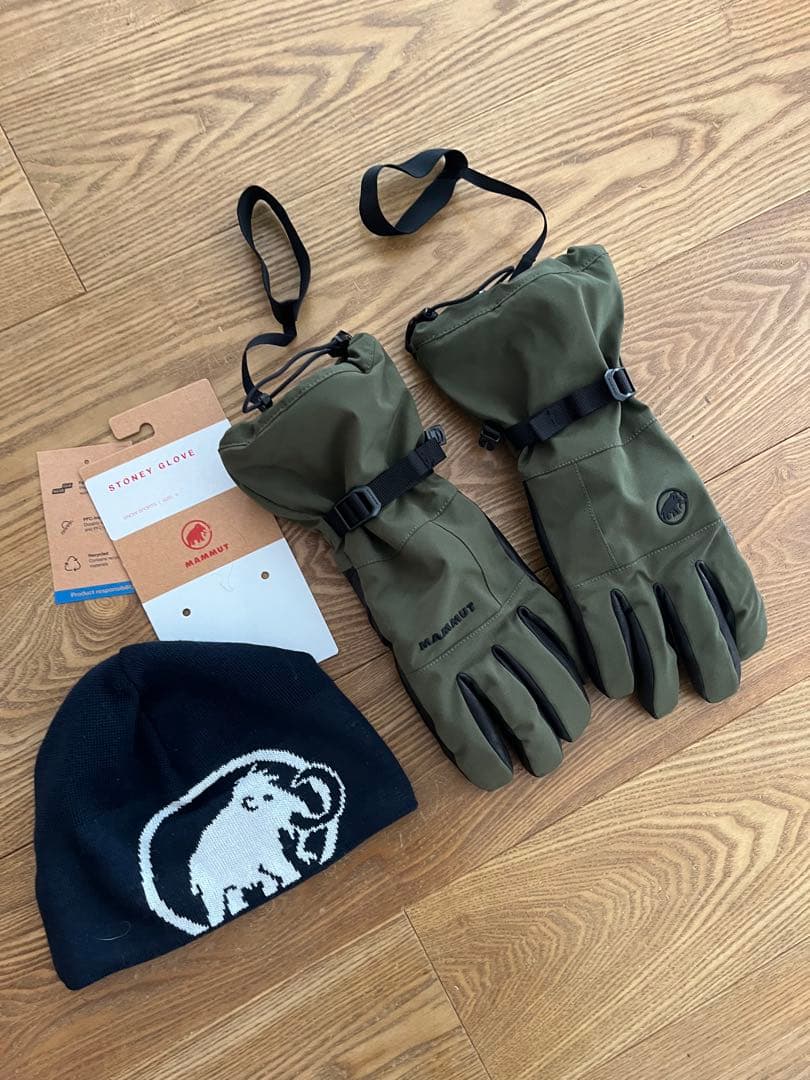 美品 マムート MAMMUT スキーグローブ ニット帽子セット 雪山 アウトドア