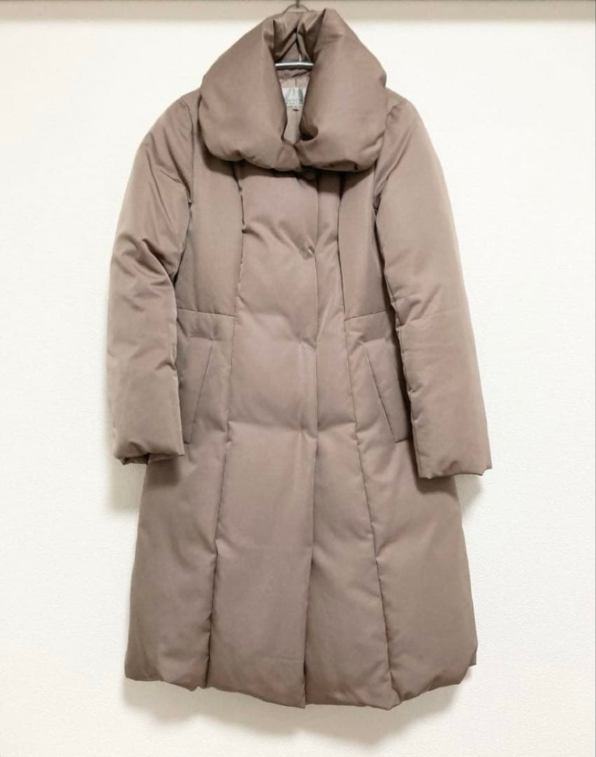 美品★ ダウンコート ロング モカ ブラウン M-PREMIER エムプルミエ