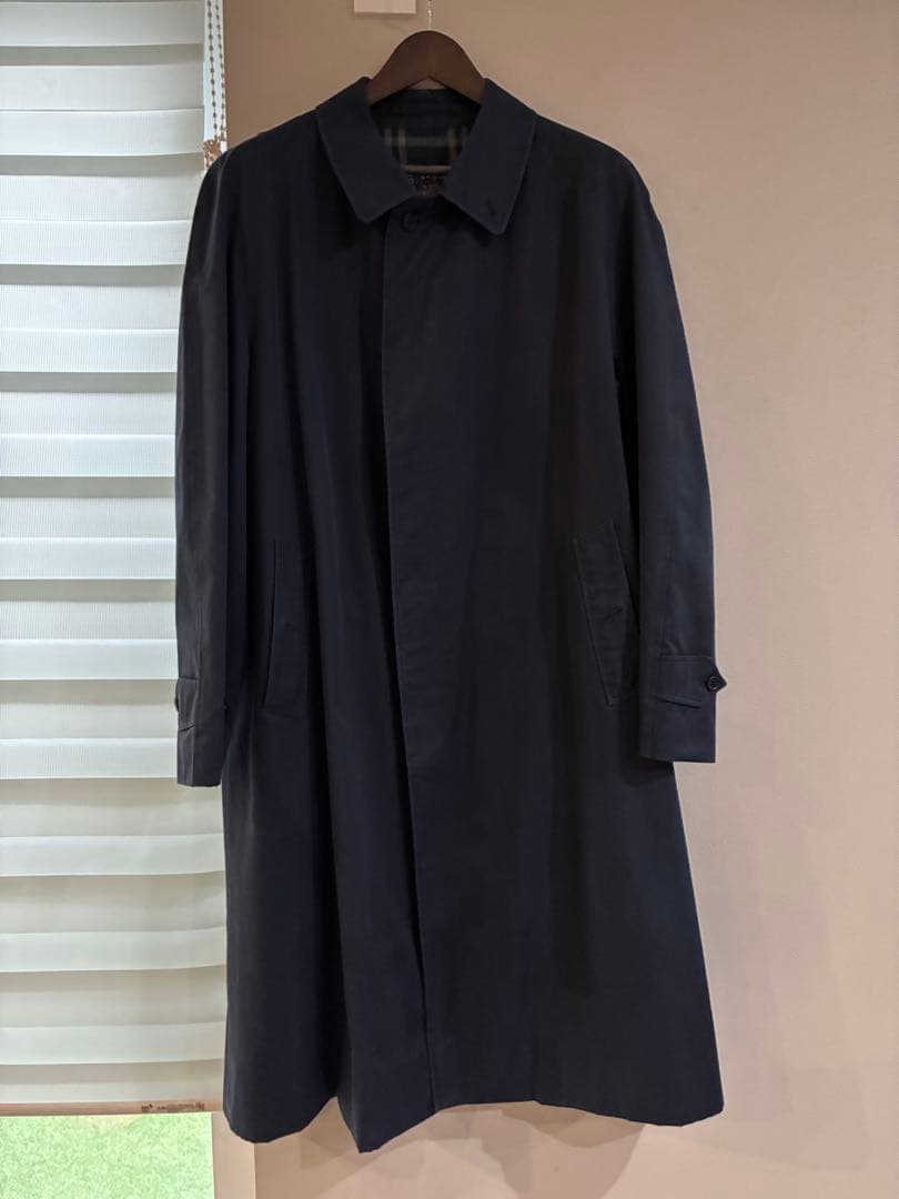 バーバリー　トレンチコート　ネイビー　ヴィンテージ　ロングコート　54