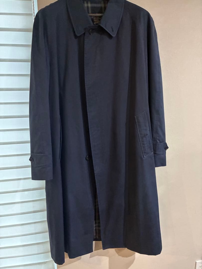 バーバリー　トレンチコート　ネイビー　ヴィンテージ　ロングコート　54