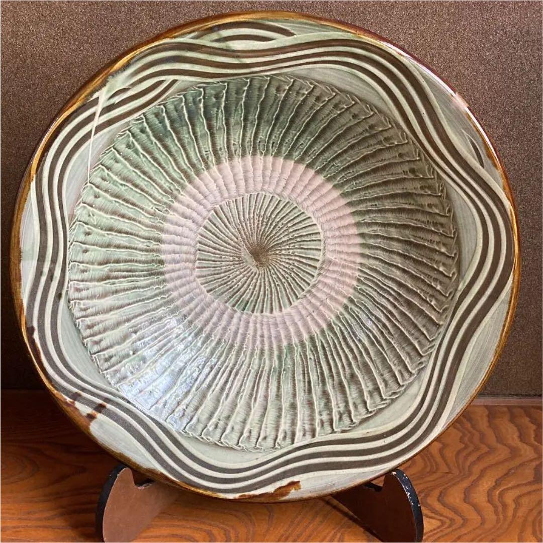 小鹿田焼　特大皿