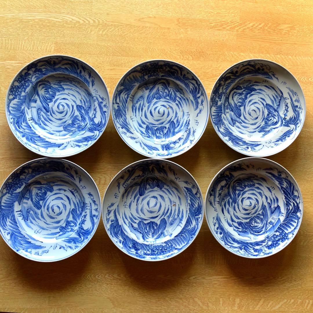 処分価格❗️骨董品　未使用　古伊万里【乾❗️】の窯 希少絵7寸