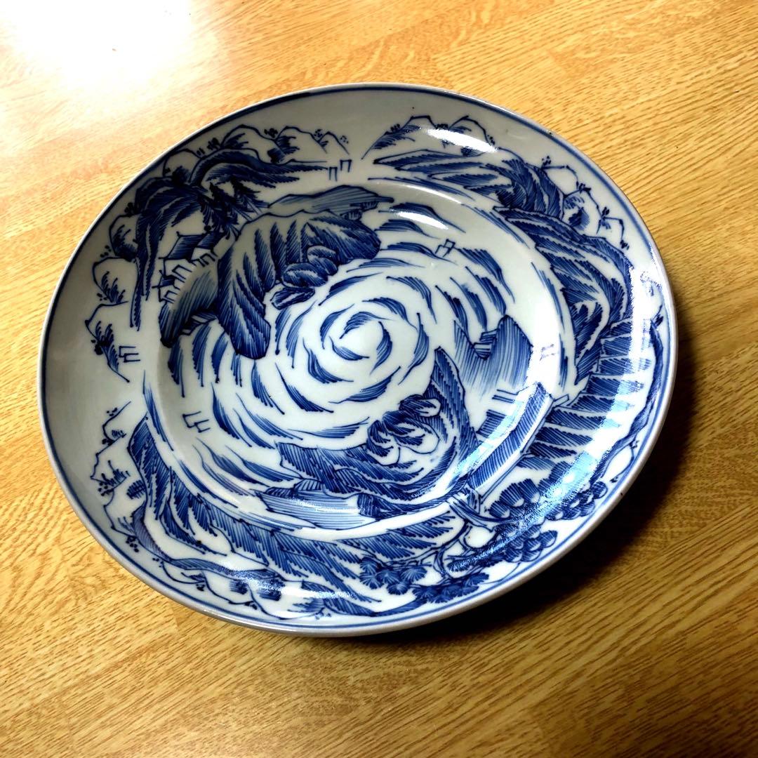 処分価格❗️骨董品　未使用　古伊万里【乾❗️】の窯 希少絵7寸