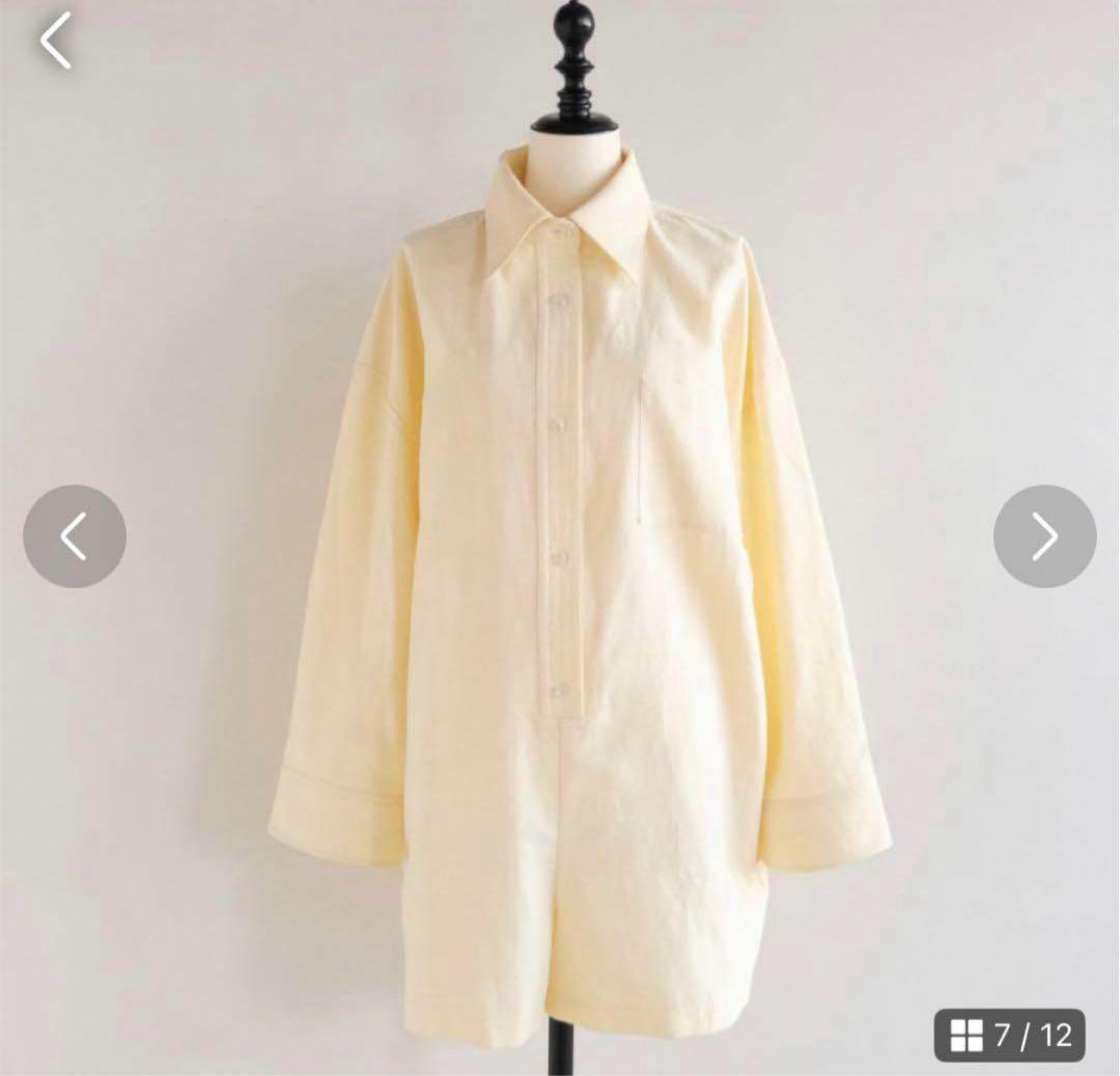 Searoomlynn シールームリン OXFORD シャツロンパース レモン