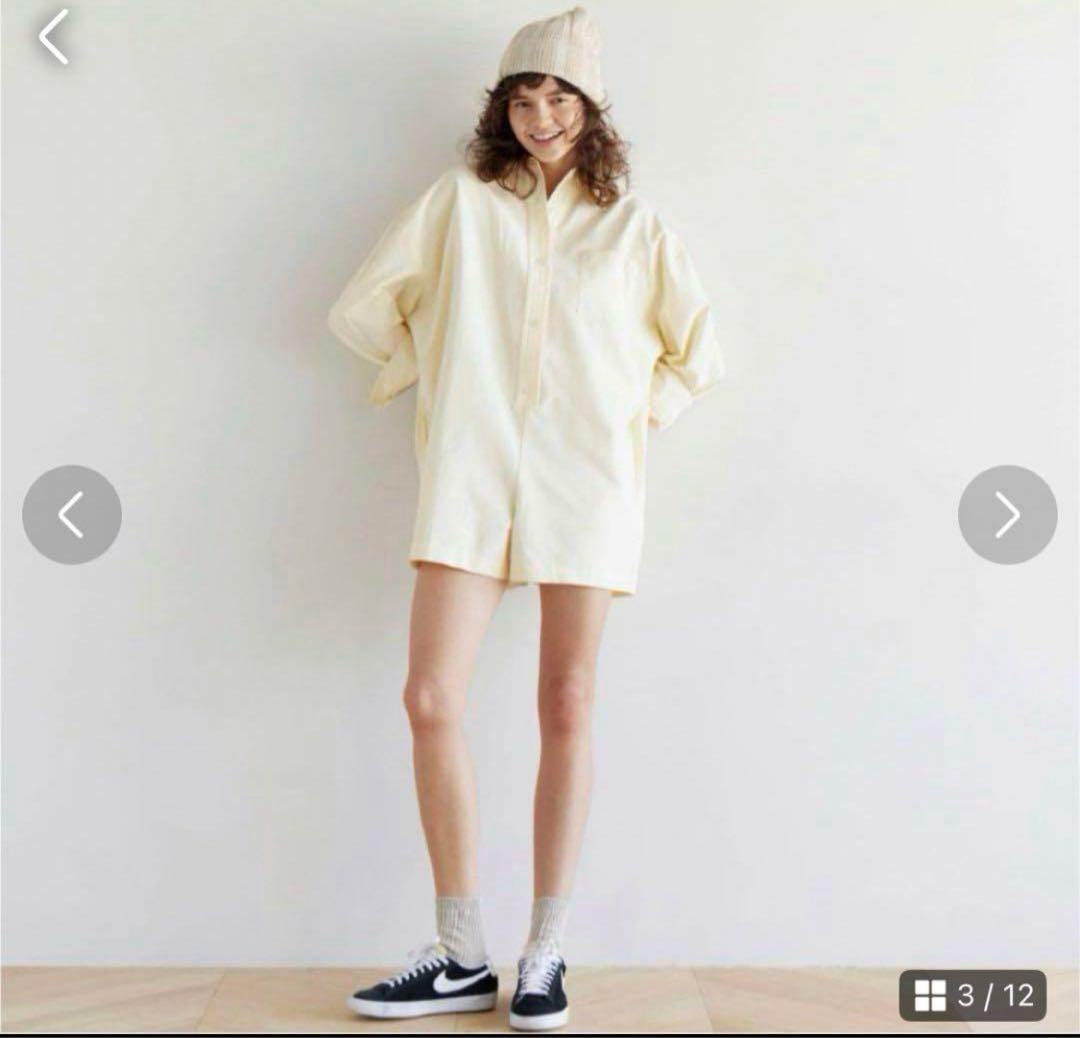 Searoomlynn シールームリン OXFORD シャツロンパース レモン