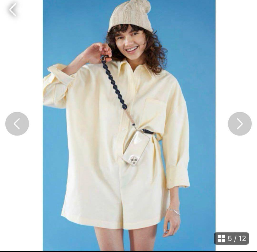 Searoomlynn シールームリン OXFORD シャツロンパース レモン