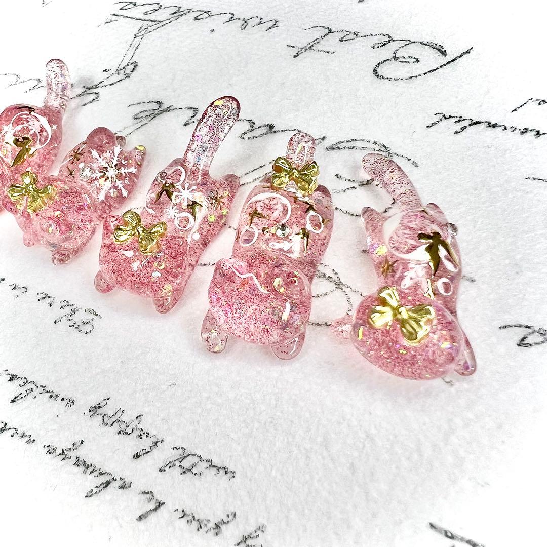 蝶々　雪景色　赤ホロラメ　猫　5個セット