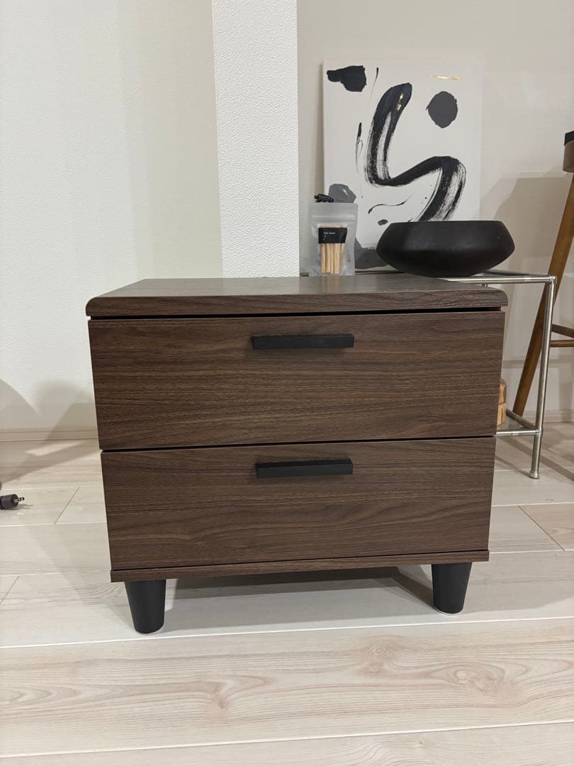 サイドボード キャビネット ナイトテーブル 引き出し ウォルナット