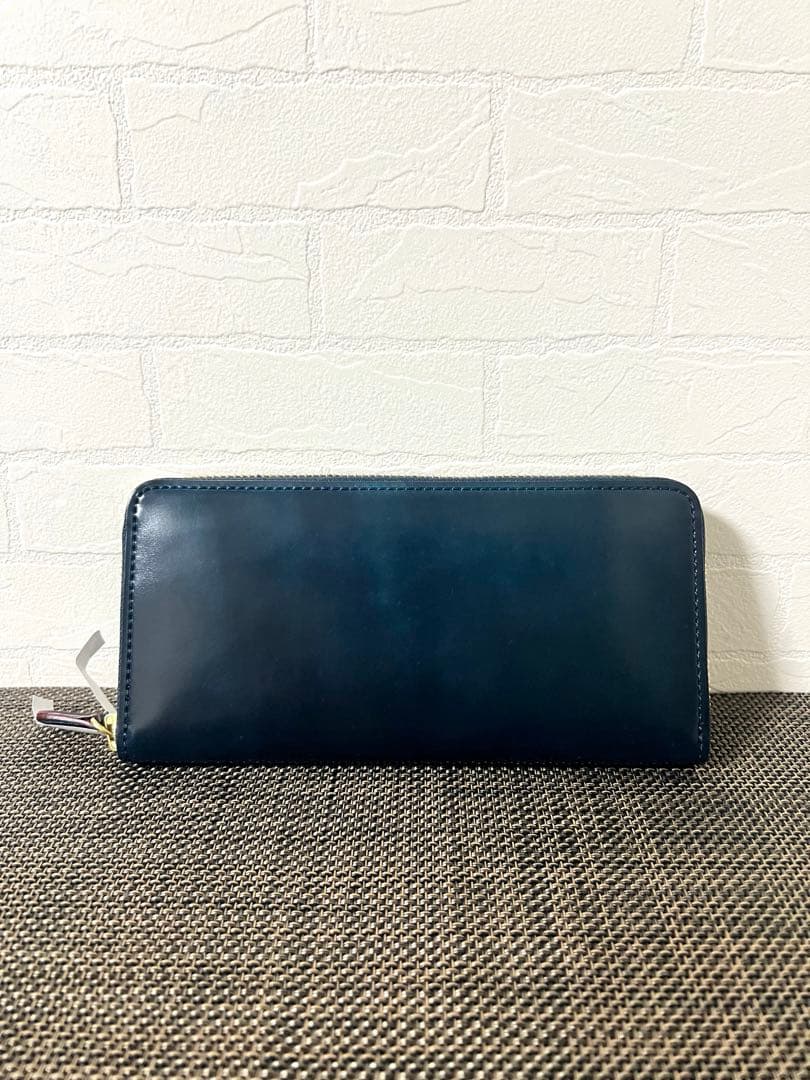 【未使用】SHELL CORDOVAN 2 ラウンドファスナー長財布 NAVY