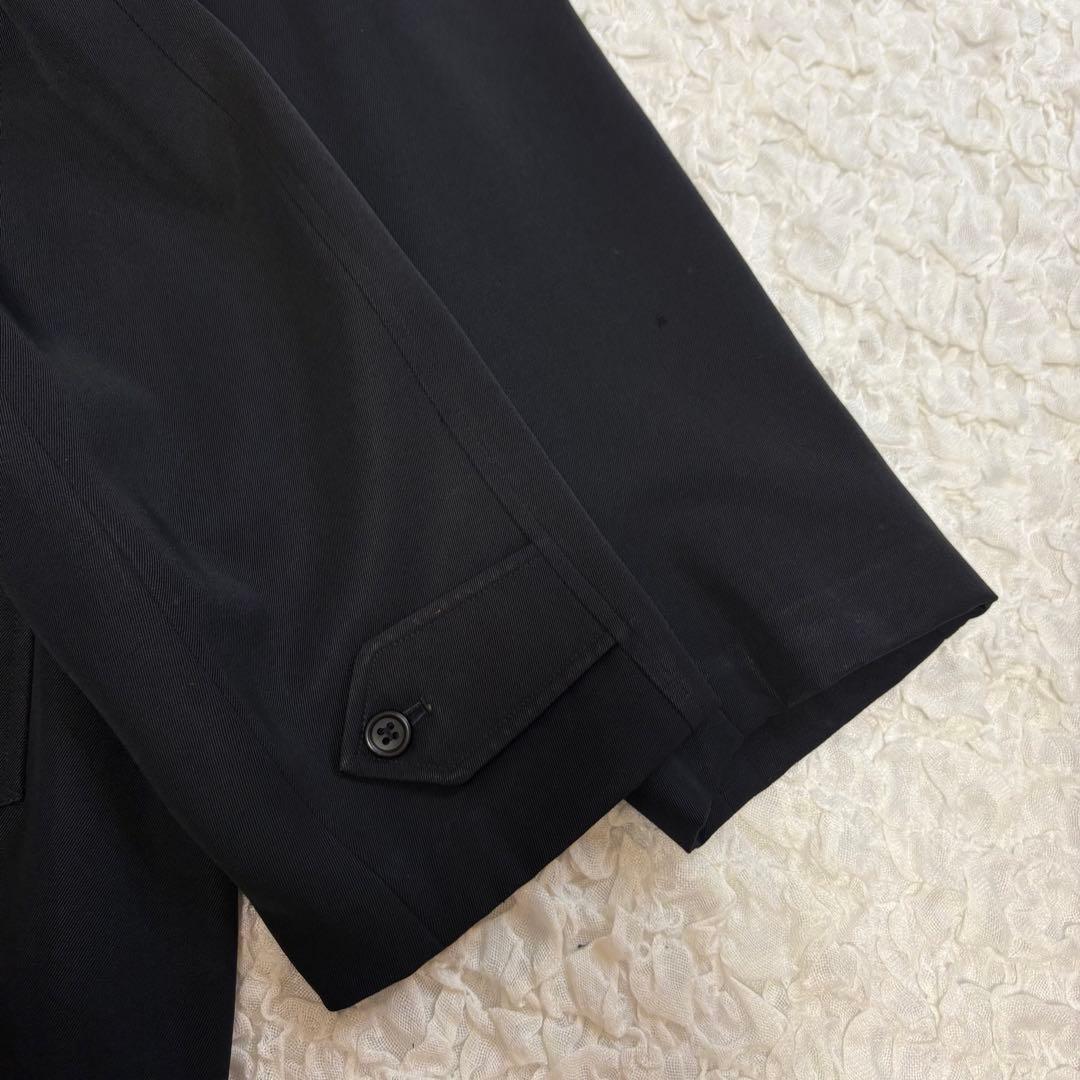 Burberrys ウールギャバ素材ステンカラーコート黒 XL バーバリー