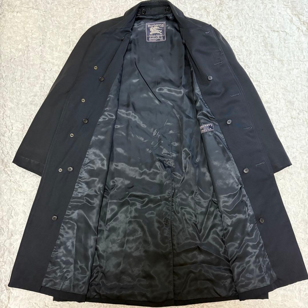 Burberrys ウールギャバ素材ステンカラーコート黒 XL バーバリー