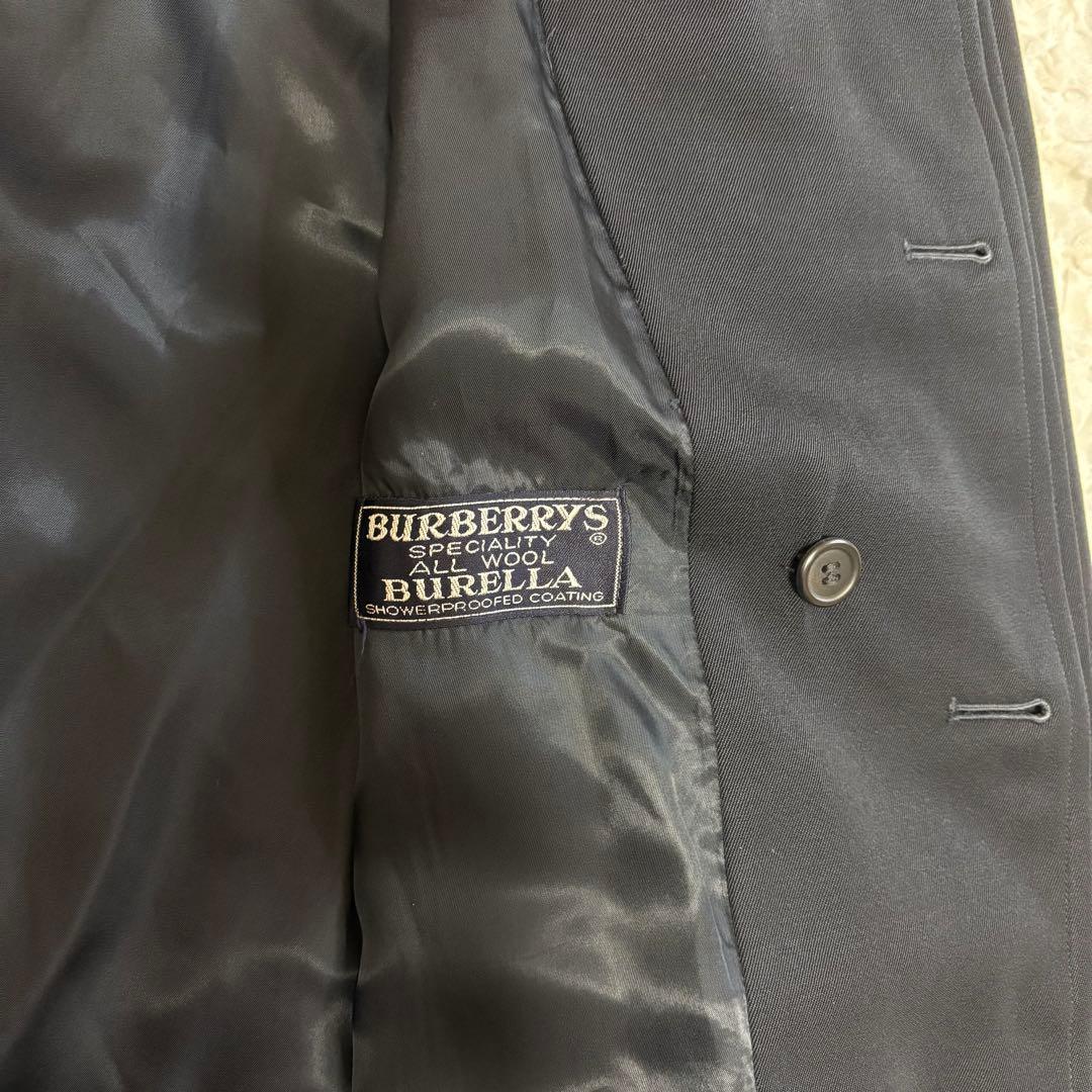 Burberrys ウールギャバ素材ステンカラーコート黒 XL バーバリー