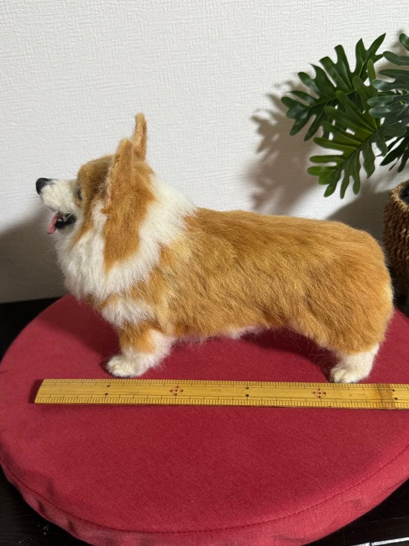 週末値引き！わたわたペット　羊毛フェルト作品　笑顔のコーギー　『一緒に遊ぼうよ』