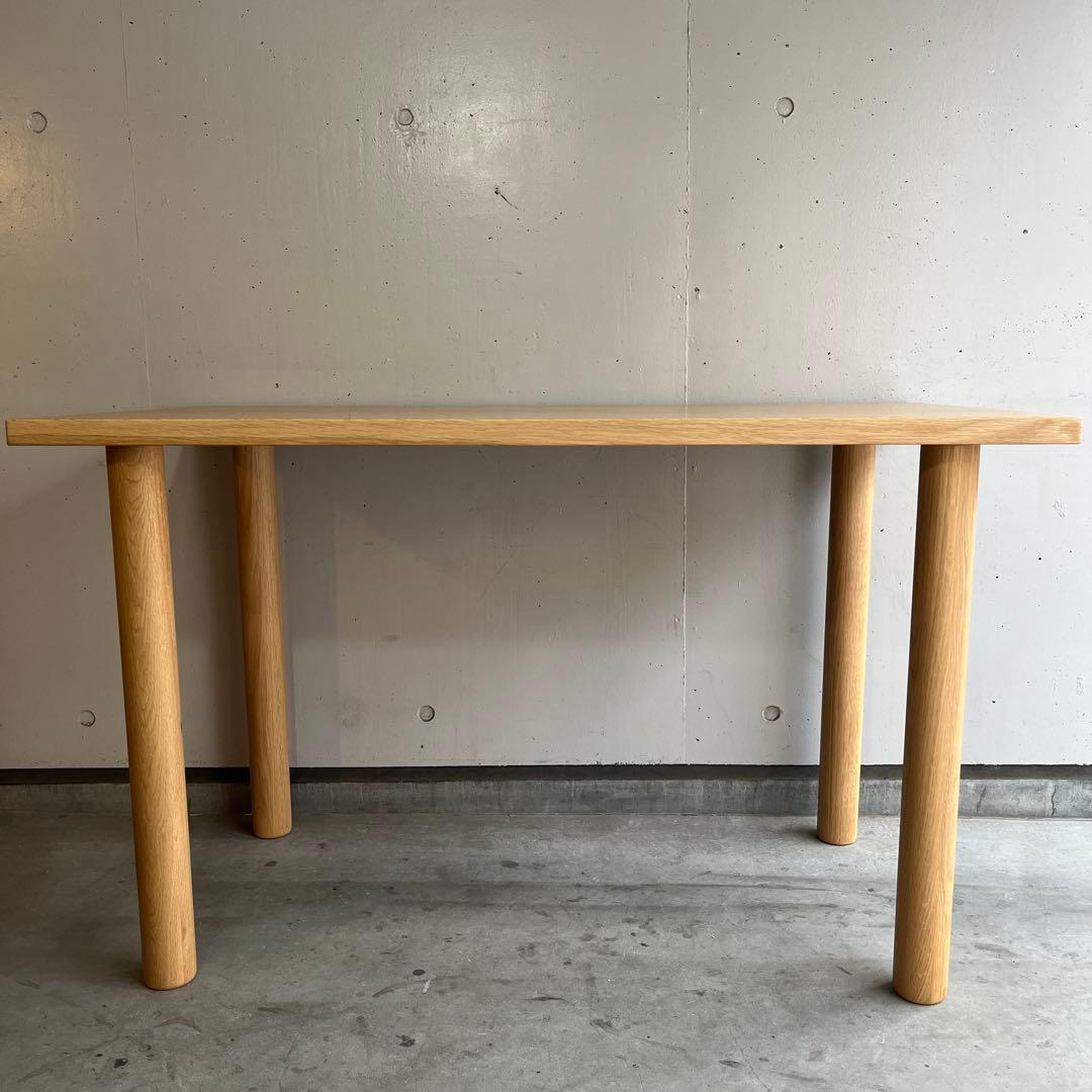 美品・廃盤希少★無印 板と脚でできた木製テーブル・オーク材・幅１２０ｃｍ