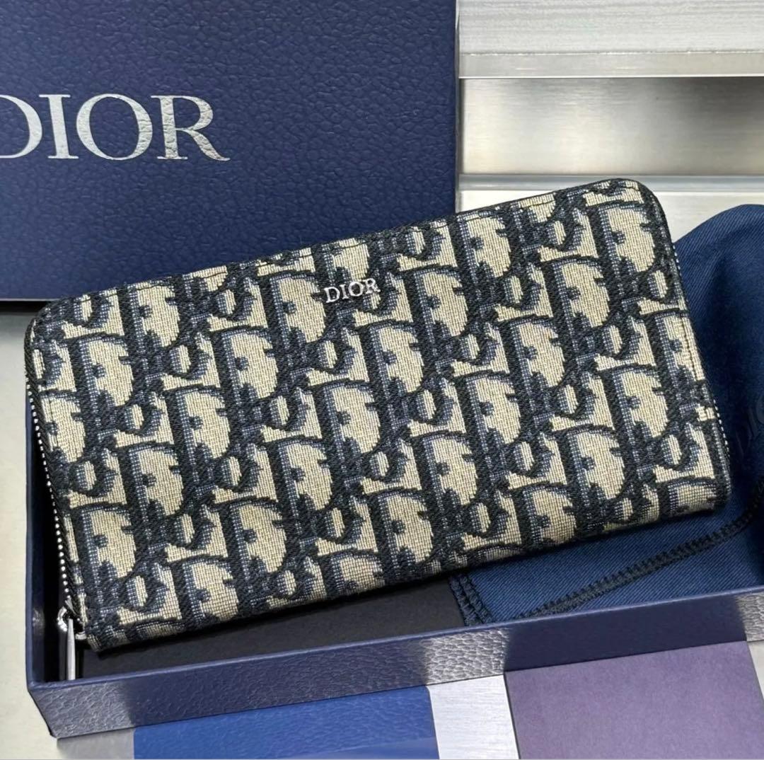 【DIOR】diorディオール オブリーク ジャカード ジップウォレット