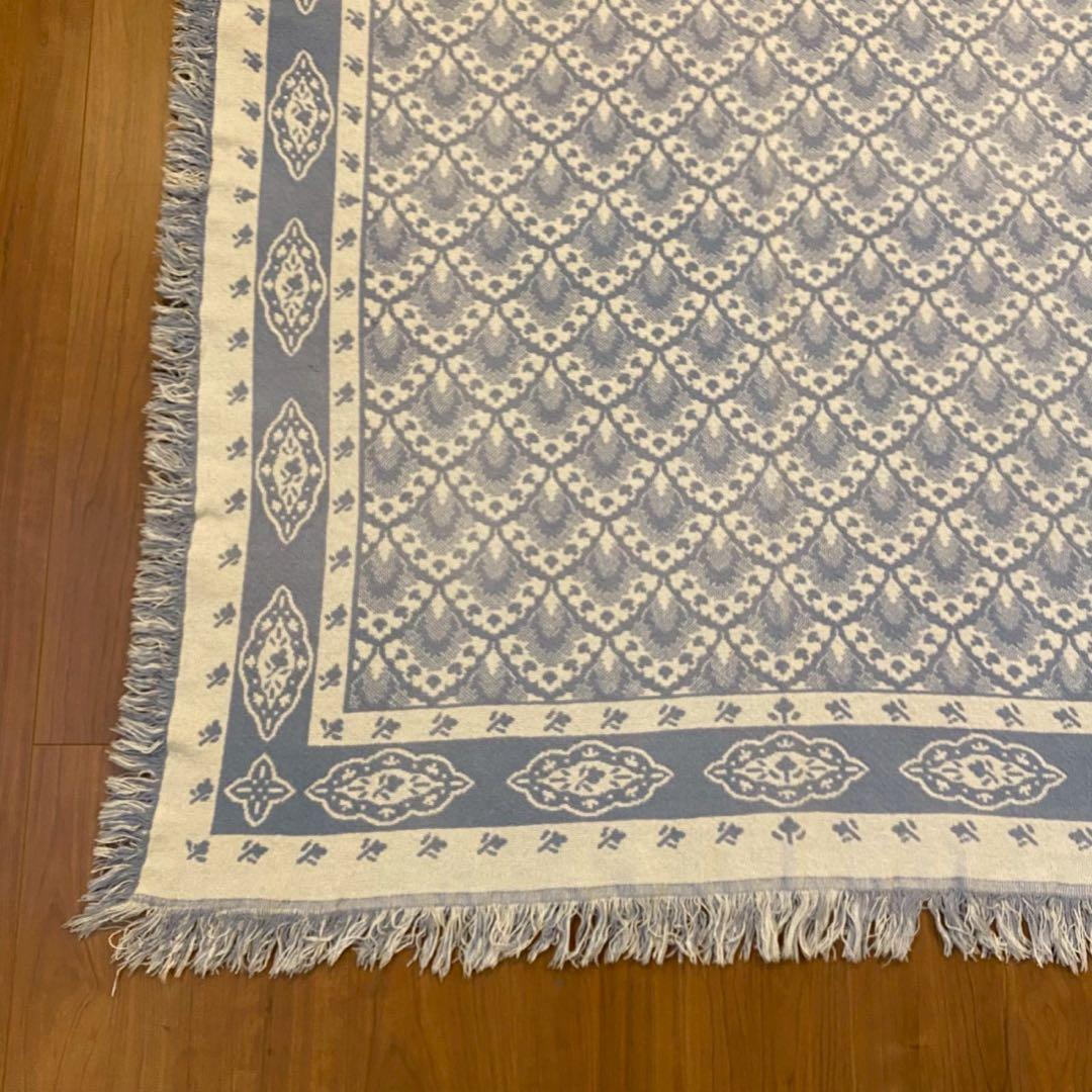 ヴィンテージ 北欧調 ゴブラン織り ラグ 大判 両面配色 140×120