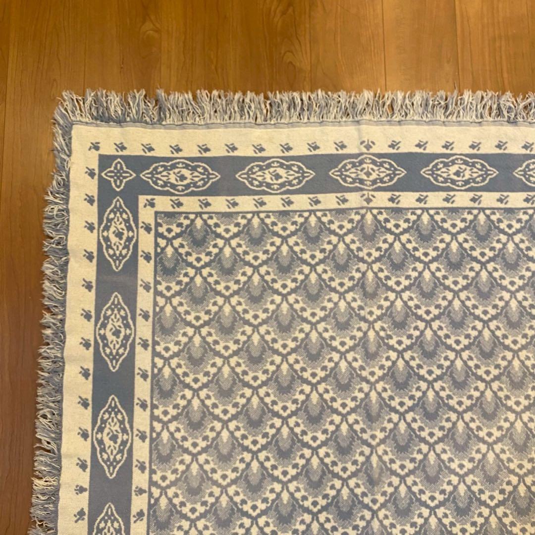 ヴィンテージ 北欧調 ゴブラン織り ラグ 大判 両面配色 140×120