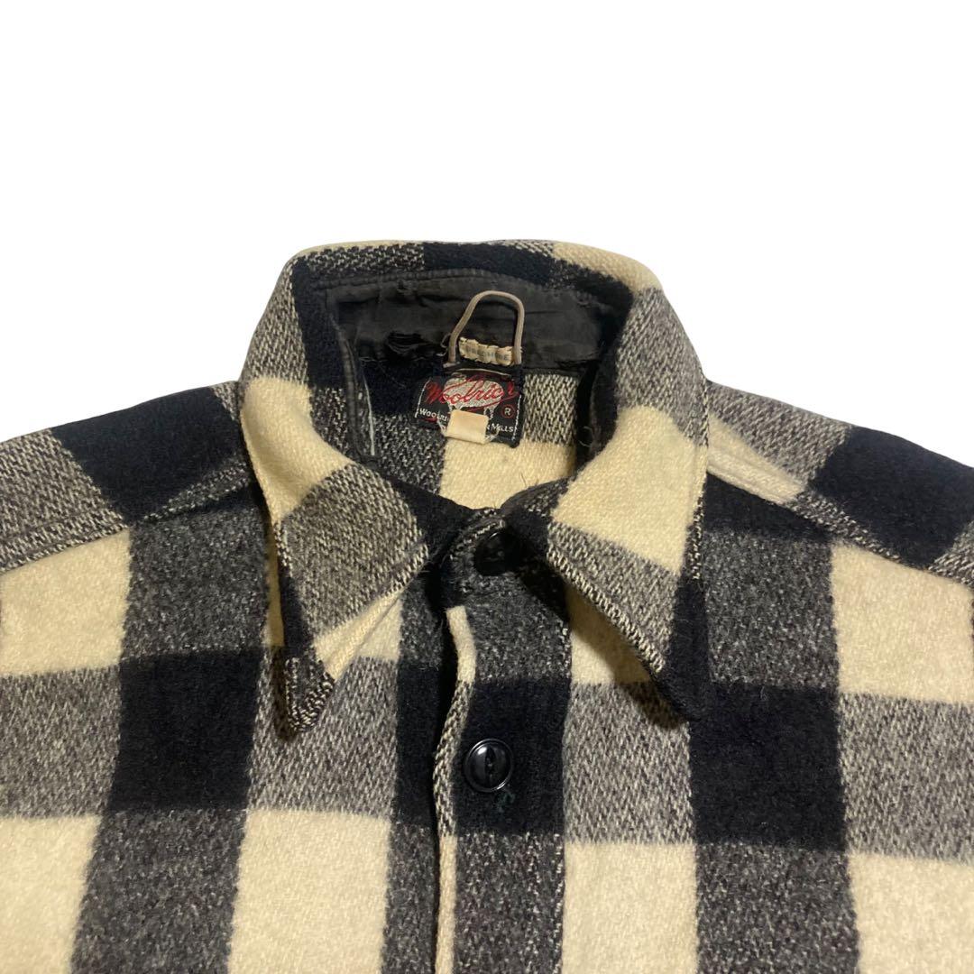 ビンテージ 50s ウールリッチ バッファローチェック ウールシャツ 白黒