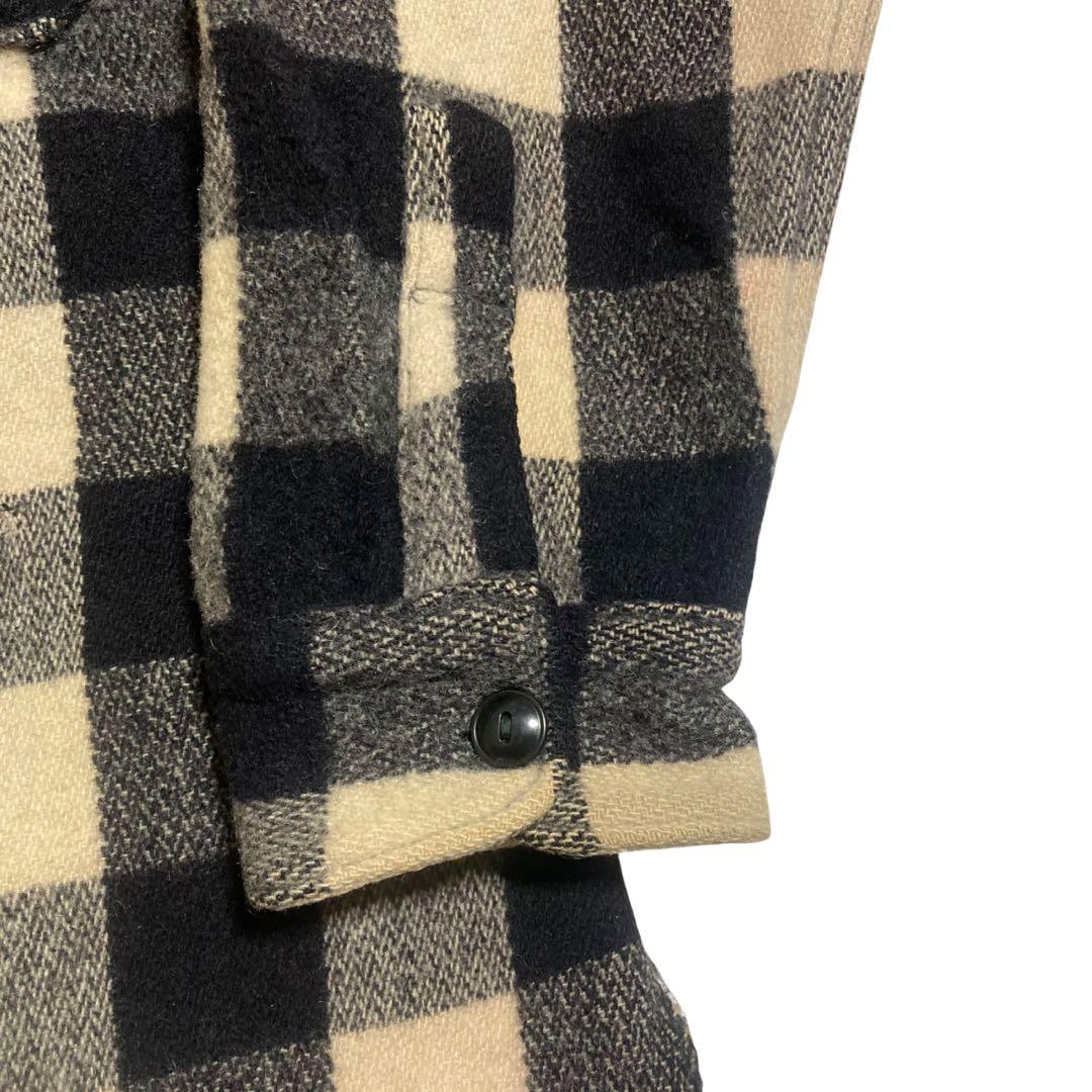 ビンテージ 50s ウールリッチ バッファローチェック ウールシャツ 白黒