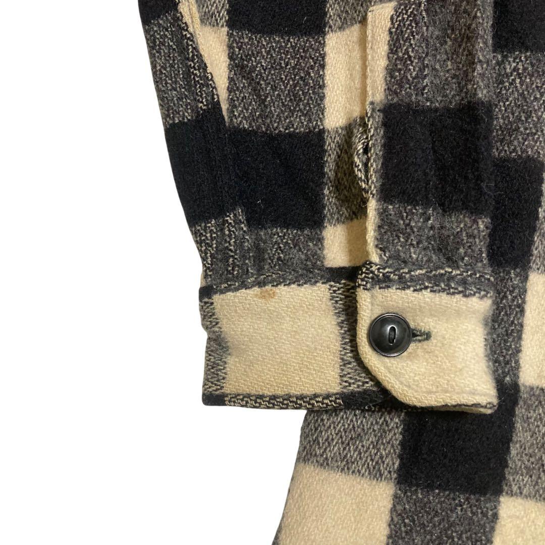 ビンテージ 50s ウールリッチ バッファローチェック ウールシャツ 白黒