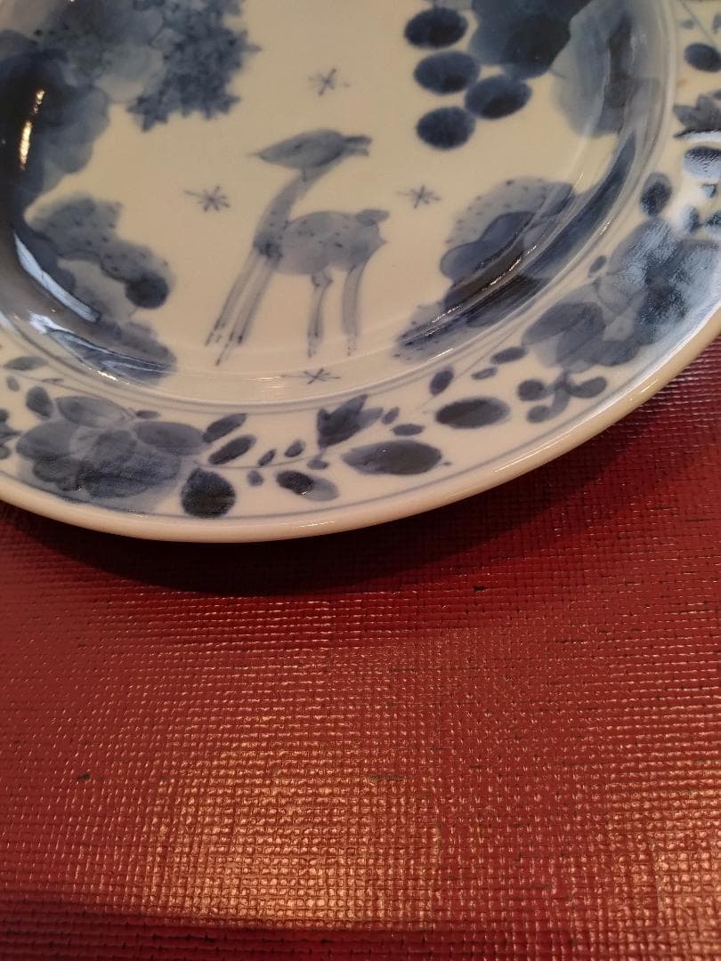 有田山口洋一工房鹿絵17cmプレート