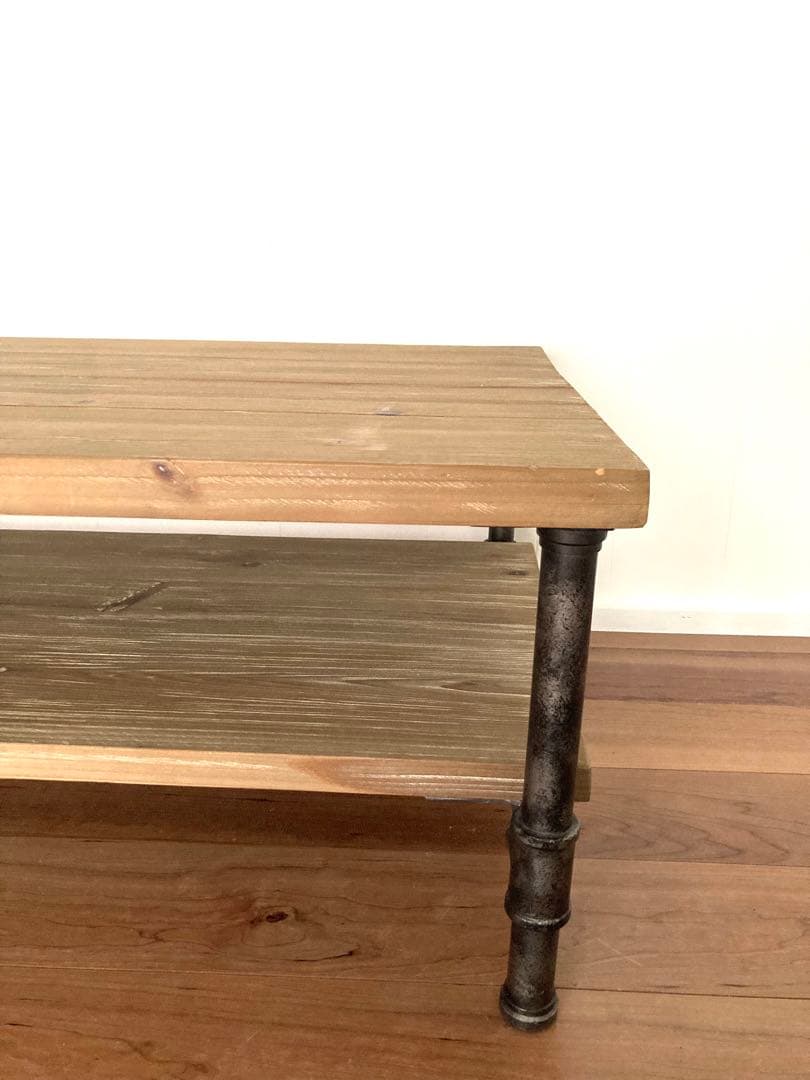 【メンテ済み】古材と鉄管を組み合わせたビンテージテーブル　工業系