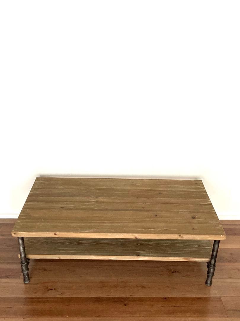 【メンテ済み】古材と鉄管を組み合わせたビンテージテーブル　工業系