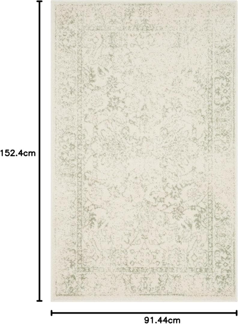 SAFAVIEH アクセントラグ アイボリー/セージ ADR109V