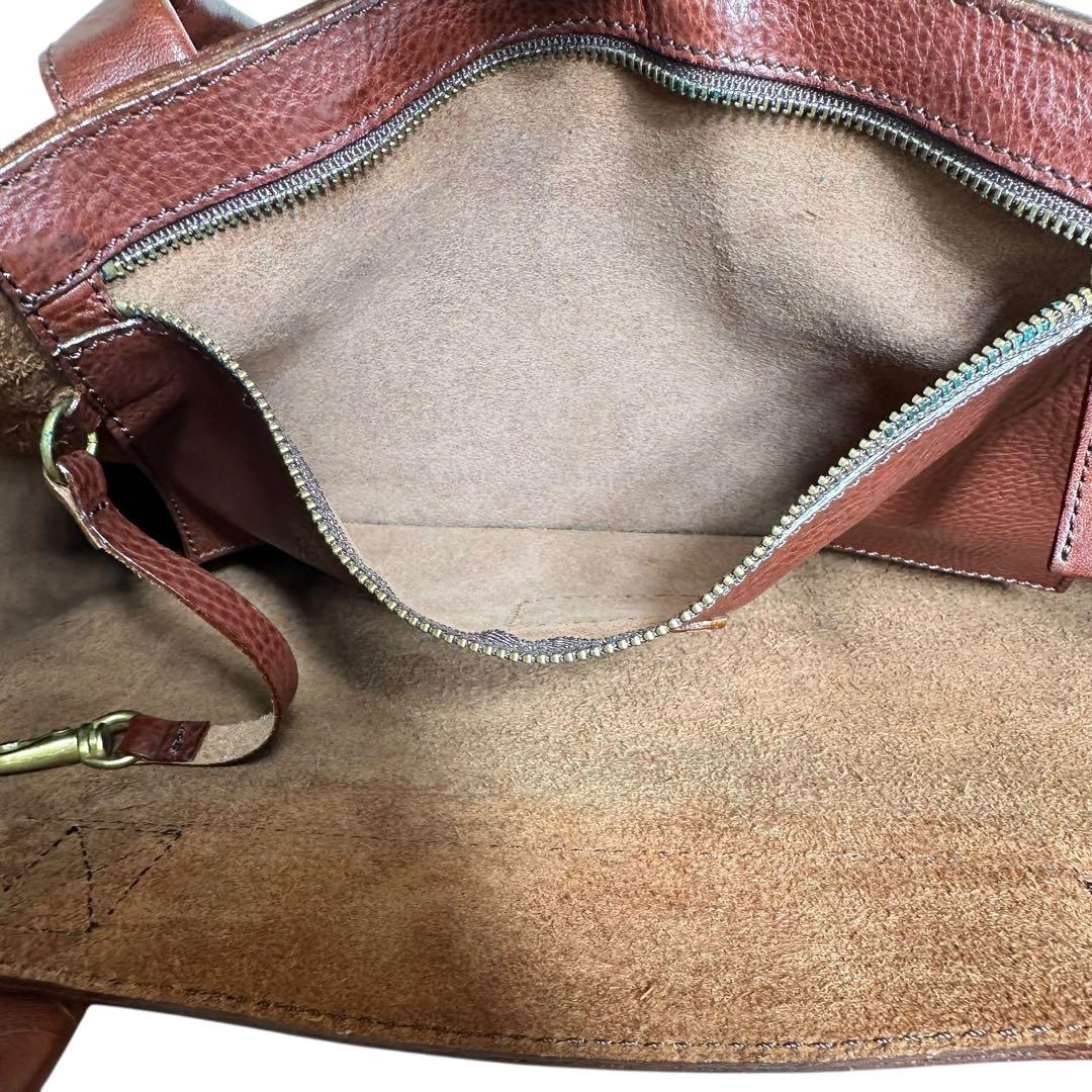 希少　大容量　三陽山長　トートバッグ　本革　レザー　ブラウン　ユニセックス