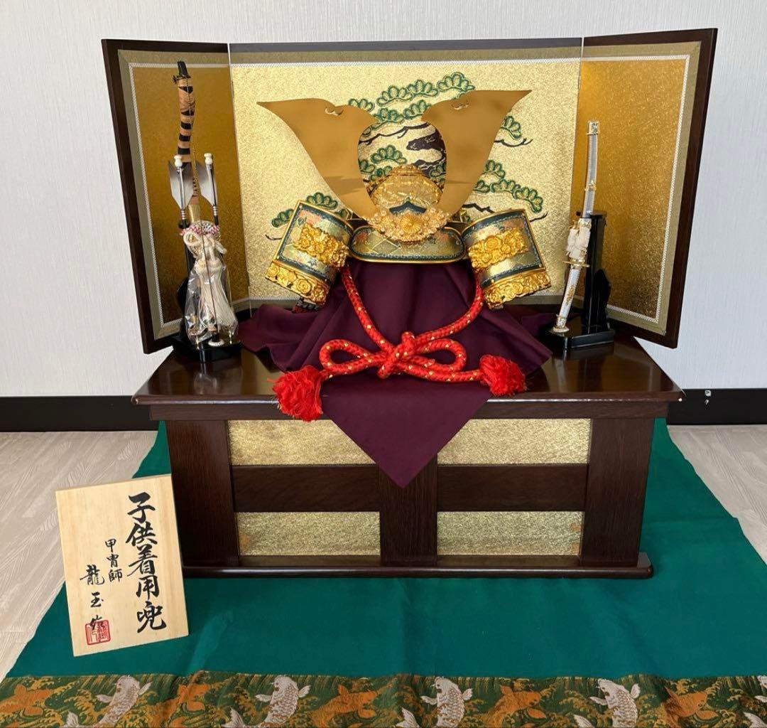 五月人形【着用兜飾り・オルゴール、陣羽織付き】