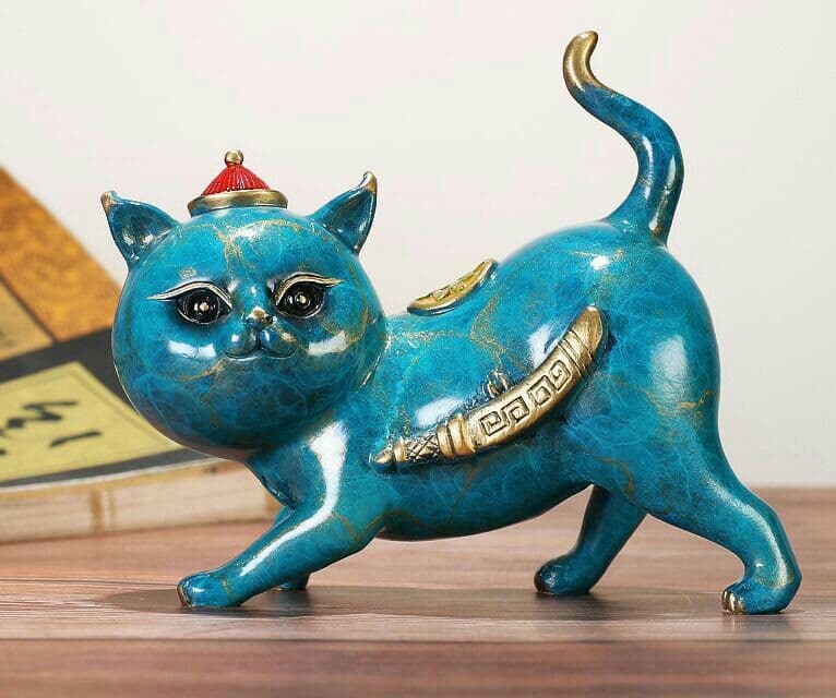 車載、家の装飾、純銅猫の車の置物